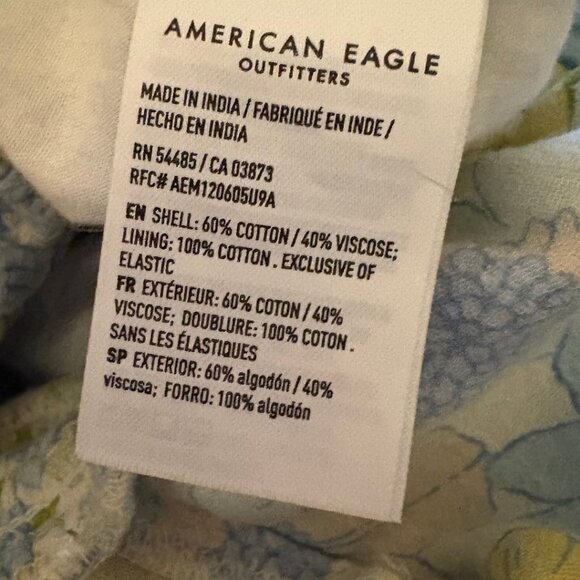 American Eagle Blue and Green Floral Romper - Size Large - Picture 12 of 12